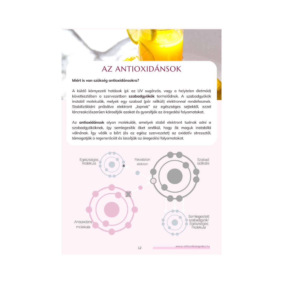 Anti-aging bőrápolási ebook - antioxidánsok